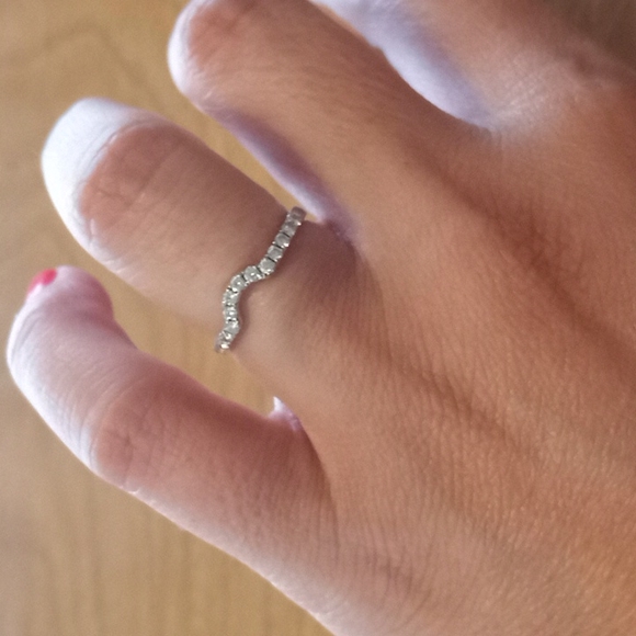 18k gold diamond enhancer / guard ring sz 6.5 - Picture 5 of 6